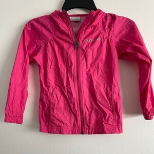 Columbia Girls Hot Pink Hooded Rain Jacket